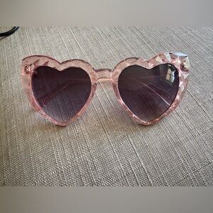 Betsey Johnson Oversized Pink Heart Cateye Sunglasses